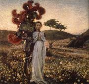 Richard Bergh Knight and The virgin Spain oil painting artist